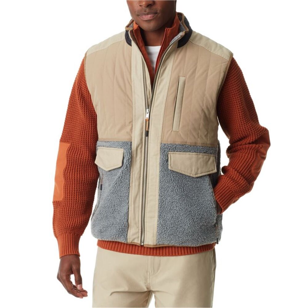 BASS OUTDOOR Mens Mixed Media Fleece Vest, , XL, DM